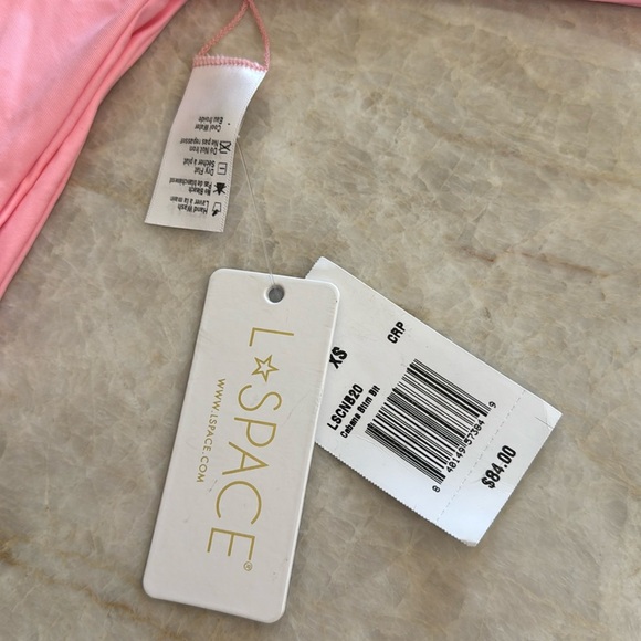 NWT‎ L*Space Cabana Bitsy Brazilian Bikini Bottom -Pink-XS- High Leg - Picture 2 of 6